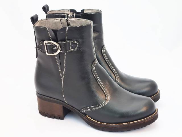 Ghete dama piele negre Lora biashoes.ro imagine reduceri